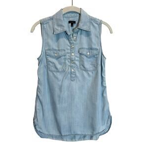 Talbots Sleeveless Popover Denim Top Blue Women's 2